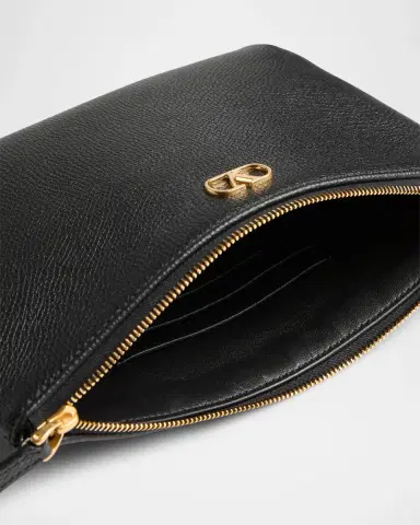 Valentino Garavani VLOGO Medium Leather Flat Pouch Bag | Thumbnail 7 Valentino Garavani VLOGO Medium Leather Flat Pouch Bag | Thumbnail 7