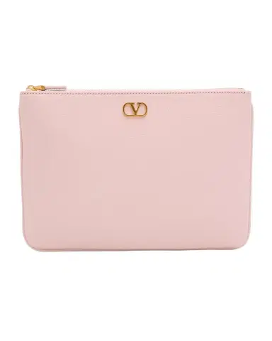 Valentino Garavani VLOGO Medium Leather Flat Pouch Bag | Thumbnail 1 Valentino Garavani VLOGO Medium Leather Flat Pouch Bag | Thumbnail 1