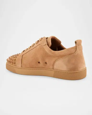 Christian Louboutin Men's Louis Junior Spikes Low-Top Suede Sneakers | Thumbnail 4 Christian Louboutin Men's Louis Junior Spikes Low-Top Suede Sneakers | Thumbnail 4