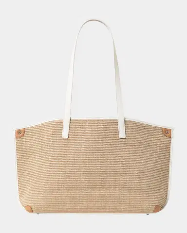 Akris Ai Raffia & Leather Tote Bag | Thumbnail 3 Akris Ai Raffia & Leather Tote Bag | Thumbnail 3