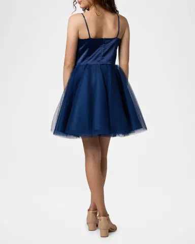 Un Deux Trois Girl's Satin & Tulle Party Dress, Size 7- | Thumbnail 2 Un Deux Trois Girl's Satin & Tulle Party Dress, Size 7- | Thumbnail 2