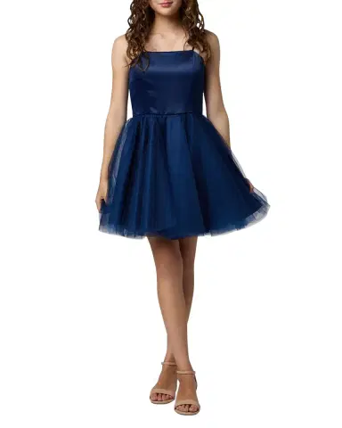 Un Deux Trois Girl's Satin & Tulle Party Dress, Size 7- | Thumbnail 3 Un Deux Trois Girl's Satin & Tulle Party Dress, Size 7- | Thumbnail 3
