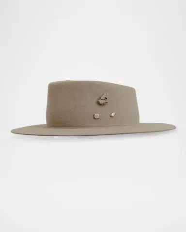 VAN PALMA Georgina Embellished Wool Felt Fedora Hat | Thumbnail 2 VAN PALMA Georgina Embellished Wool Felt Fedora Hat | Thumbnail 2