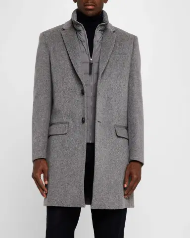 Mackage Men's Wool Topcoat with Removable Down Bib | Thumbnail 4 Mackage Men's Wool Topcoat with Removable Down Bib | Thumbnail 4