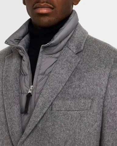 Mackage Men's Wool Topcoat with Removable Down Bib | Thumbnail 5 Mackage Men's Wool Topcoat with Removable Down Bib | Thumbnail 5