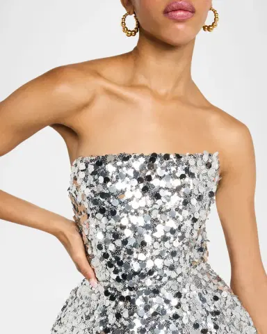 Bronx and Banco Maraya Strapless Lace-Up Sequin Mini Dress | Thumbnail 5 Bronx and Banco Maraya Strapless Lace-Up Sequin Mini Dress | Thumbnail 5