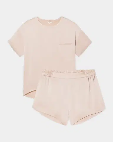 Lunya Washable Silk Tee & Shorts Pajama Set | Thumbnail 2 Lunya Washable Silk Tee & Shorts Pajama Set | Thumbnail 2