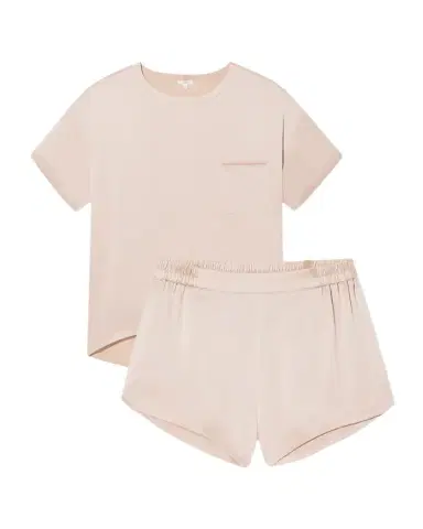 Lunya Washable Silk Tee & Shorts Pajama Set | Thumbnail 1 Lunya Washable Silk Tee & Shorts Pajama Set | Thumbnail 1