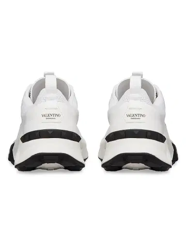Valentino Garavani Men's True Act Low Top Sneakers in Mesh and Rubberized Fabric - White Blck | Thumbnail 3 Valentino Garavani Men's True Act Low Top Sneakers in Mesh and Rubberized Fabric - White Blck | Thumbnail 3