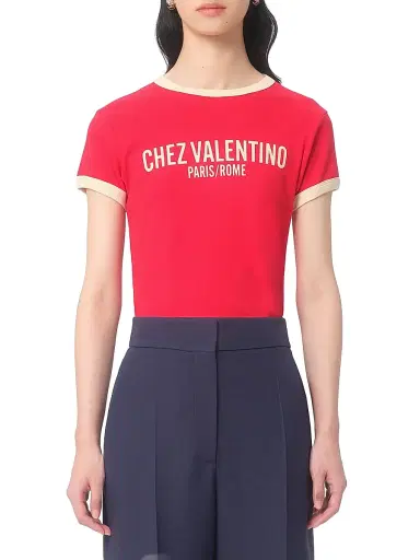 Valentino Garavani Women's Jersey Cotton T-Shirt | Thumbnail 3 Valentino Garavani Women's Jersey Cotton T-Shirt | Thumbnail 3