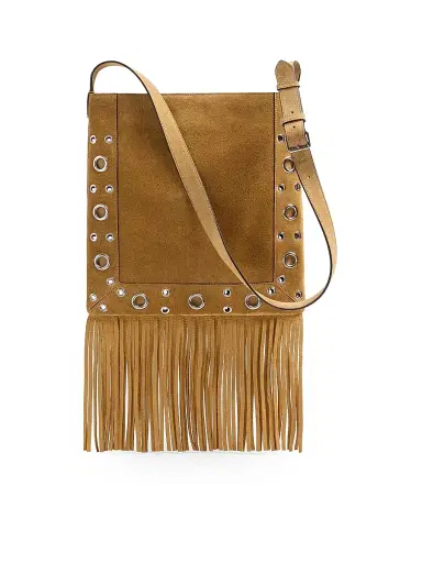 Valentino Garavani Men's Nellcôte Suede Shoulder Bag with Fringes - Havana Beige | Thumbnail 6 Valentino Garavani Men's Nellcôte Suede Shoulder Bag with Fringes - Havana Beige | Thumbnail 6