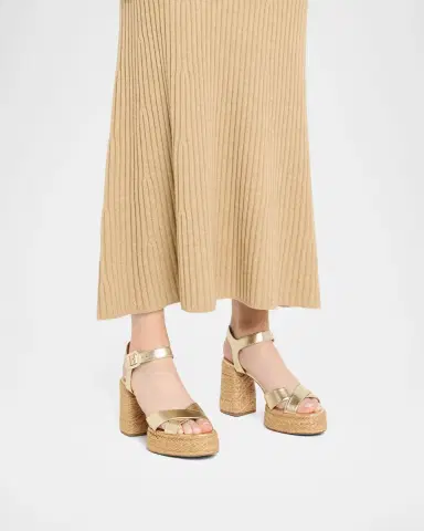 Christian Louboutin 70mm Calakala Metallic Crisscross Platform Sandals | Thumbnail 2 Christian Louboutin 70mm Calakala Metallic Crisscross Platform Sandals | Thumbnail 2
