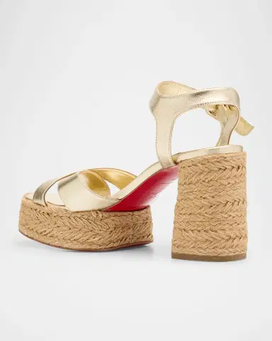 Christian Louboutin 70mm Calakala Metallic Crisscross Platform Sandals | Thumbnail 4 Christian Louboutin 70mm Calakala Metallic Crisscross Platform Sandals | Thumbnail 4