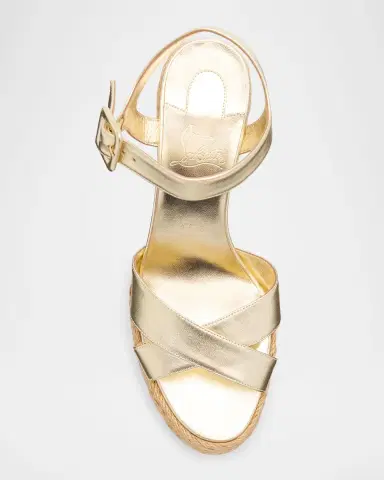 Christian Louboutin 70mm Calakala Metallic Crisscross Platform Sandals | Thumbnail 6 Christian Louboutin 70mm Calakala Metallic Crisscross Platform Sandals | Thumbnail 6
