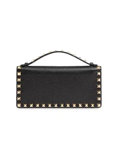 Valentino Garavani Women's Rockstud Wallet with Chain in Grainy Calfskin - Black | Thumbnail 6 Valentino Garavani Women's Rockstud Wallet with Chain in Grainy Calfskin - Black | Thumbnail 6