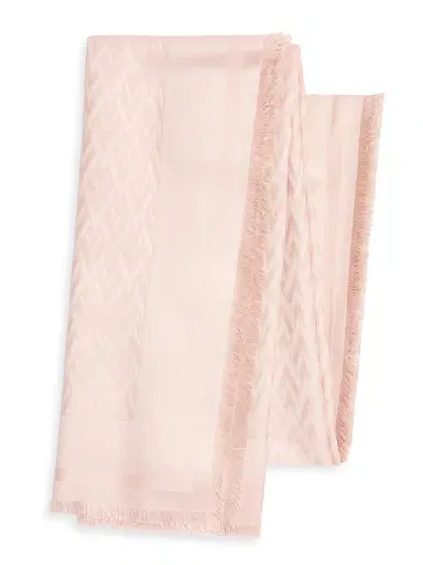 Valentino Garavani Women's Toute La V Wool and Silk Shawl - Rose Mist | Thumbnail 3 Valentino Garavani Women's Toute La V Wool and Silk Shawl - Rose Mist | Thumbnail 3
