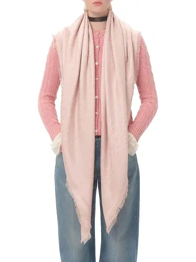 Valentino Garavani Women's Toute La V Wool and Silk Shawl - Rose Mist | Thumbnail 1 Valentino Garavani Women's Toute La V Wool and Silk Shawl - Rose Mist | Thumbnail 1