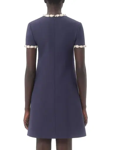 Valentino Women's Embroidered Crepe Couture Short Dress | Thumbnail 5 Valentino Women's Embroidered Crepe Couture Short Dress | Thumbnail 5