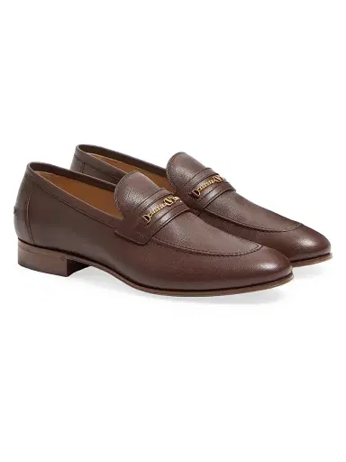 Valentino Garavani Men's VLogo Signature Kidskin Moccasin Loafers - Bark Brown | Thumbnail 2 Valentino Garavani Men's VLogo Signature Kidskin Moccasin Loafers - Bark Brown | Thumbnail 2