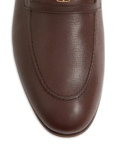 Valentino Garavani Men's VLogo Signature Kidskin Moccasin Loafers - Bark Brown | Thumbnail 3 Valentino Garavani Men's VLogo Signature Kidskin Moccasin Loafers - Bark Brown | Thumbnail 3