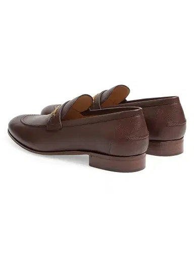 Valentino Garavani Men's VLogo Signature Kidskin Moccasin Loafers - Bark Brown | Thumbnail 4 Valentino Garavani Men's VLogo Signature Kidskin Moccasin Loafers - Bark Brown | Thumbnail 4