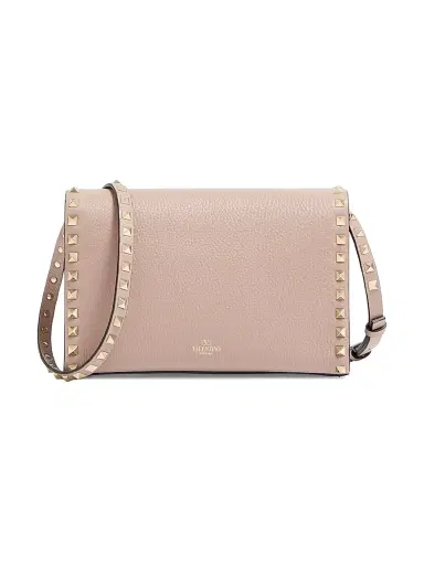 Valentino Garavani Women's Rockstud Grainy Calfskin Crossbody Bag - Poudre | Thumbnail 4 Valentino Garavani Women's Rockstud Grainy Calfskin Crossbody Bag - Poudre | Thumbnail 4