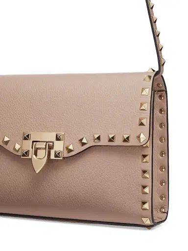 Valentino Garavani Women's Rockstud Grainy Calfskin Crossbody Bag - Poudre | Thumbnail 6 Valentino Garavani Women's Rockstud Grainy Calfskin Crossbody Bag - Poudre | Thumbnail 6