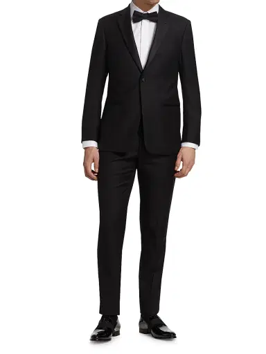 Emporio Armani Men's One-Button Regular-Fit Wool Tuxedo - Black - Size 50 | Thumbnail 3 Emporio Armani Men's One-Button Regular-Fit Wool Tuxedo - Black - Size 50 | Thumbnail 3