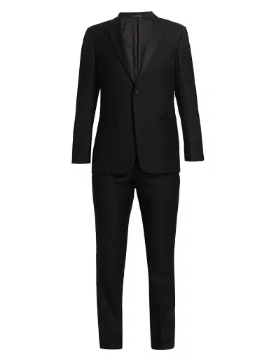 Emporio Armani Men's One-Button Regular-Fit Wool Tuxedo - Black - Size 50 | Thumbnail 1 Emporio Armani Men's One-Button Regular-Fit Wool Tuxedo - Black - Size 50 | Thumbnail 1