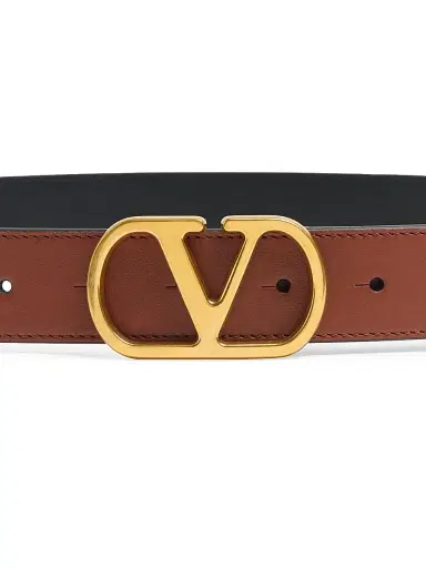 Valentino Garavani Women's VLogo Signature Belt in Shiny Calfskin 30MM | Thumbnail 4 Valentino Garavani Women's VLogo Signature Belt in Shiny Calfskin 30MM | Thumbnail 4