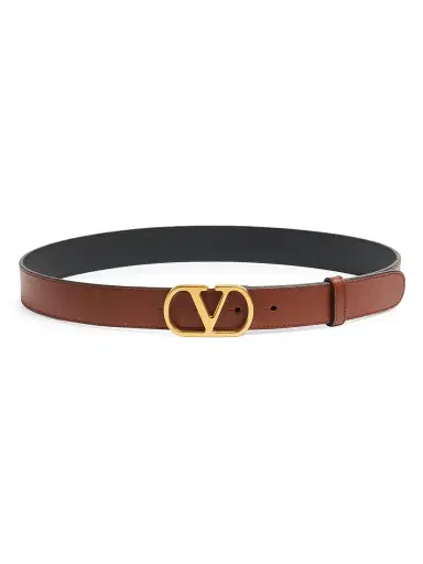 Valentino Garavani Women's VLogo Signature Belt in Shiny Calfskin 30MM | Thumbnail 1 Valentino Garavani Women's VLogo Signature Belt in Shiny Calfskin 30MM | Thumbnail 1
