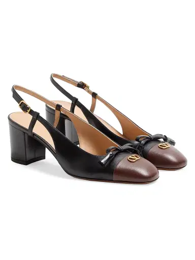 Valentino Garavani Women's Valet Du Roi 60MM Kidskin Slingback Pumps - Black Coffee | Thumbnail 2 Valentino Garavani Women's Valet Du Roi 60MM Kidskin Slingback Pumps - Black Coffee | Thumbnail 2