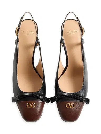 Valentino Garavani Women's Valet Du Roi 60MM Kidskin Slingback Pumps - Black Coffee | Thumbnail 4 Valentino Garavani Women's Valet Du Roi 60MM Kidskin Slingback Pumps - Black Coffee | Thumbnail 4