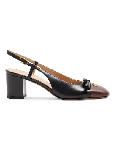 Valentino Garavani Women's Valet Du Roi 60MM Kidskin Slingback Pumps - Black Coffee | Thumbnail 1 Valentino Garavani Women's Valet Du Roi 60MM Kidskin Slingback Pumps - Black Coffee | Thumbnail 1