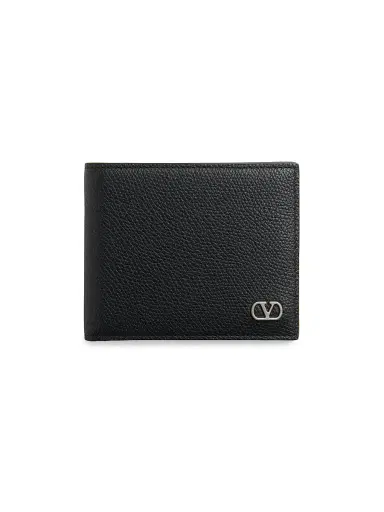 Valentino Garavani Men's VLogo Signature Grainy Calfskin Wallet - Black | Thumbnail 1 Valentino Garavani Men's VLogo Signature Grainy Calfskin Wallet - Black | Thumbnail 1