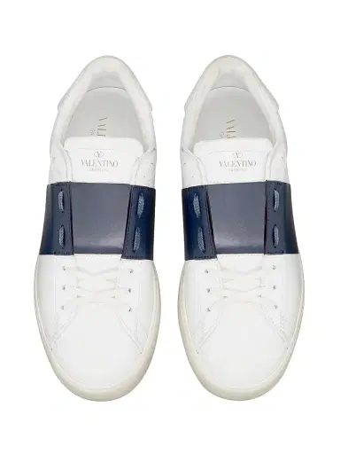 Valentino Garavani Men's Calfskin Open Sneakers - White Marine - Size 12.5 | Thumbnail 4 Valentino Garavani Men's Calfskin Open Sneakers - White Marine - Size 12.5 | Thumbnail 4