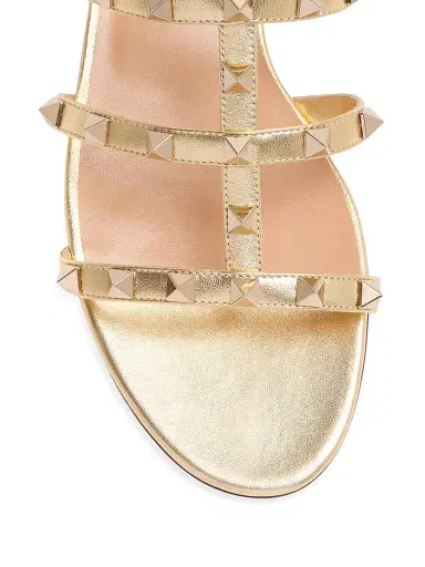 Valentino Garavani Women's Rockstud Flat Metallic Nappa Slide Sandals - Antique Brass - Size 6.5 | Thumbnail 5 Valentino Garavani Women's Rockstud Flat Metallic Nappa Slide Sandals - Antique Brass - Size 6.5 | Thumbnail 5