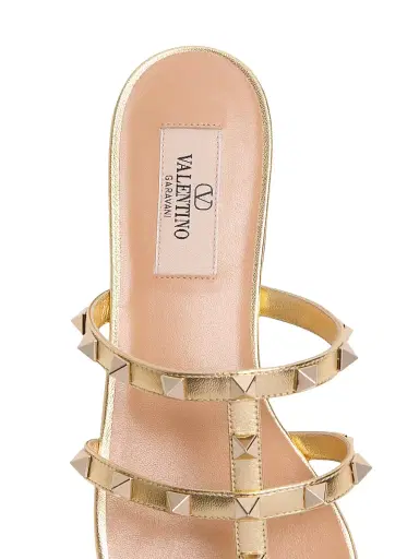 Valentino Garavani Women's Rockstud Flat Metallic Nappa Slide Sandals - Antique Brass - Size 6.5 | Thumbnail 7 Valentino Garavani Women's Rockstud Flat Metallic Nappa Slide Sandals - Antique Brass - Size 6.5 | Thumbnail 7