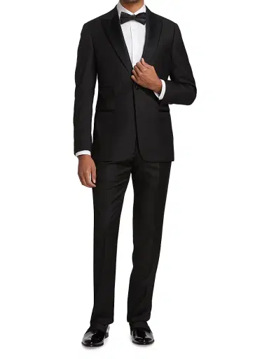 Emporio Armani Men's Peak Lapel Single-Button Suit - Black | Thumbnail 3 Emporio Armani Men's Peak Lapel Single-Button Suit - Black | Thumbnail 3
