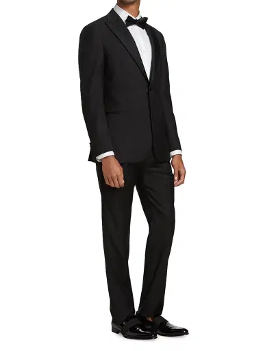 Emporio Armani Men's Peak Lapel Single-Button Suit - Black | Thumbnail 4 Emporio Armani Men's Peak Lapel Single-Button Suit - Black | Thumbnail 4