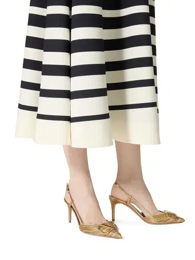 Valentino Garavani Women's VLogo Signature Metallic Slingback Pumps 80MM - Gold - Size 7 | Thumbnail 6 Valentino Garavani Women's VLogo Signature Metallic Slingback Pumps 80MM - Gold - Size 7 | Thumbnail 6