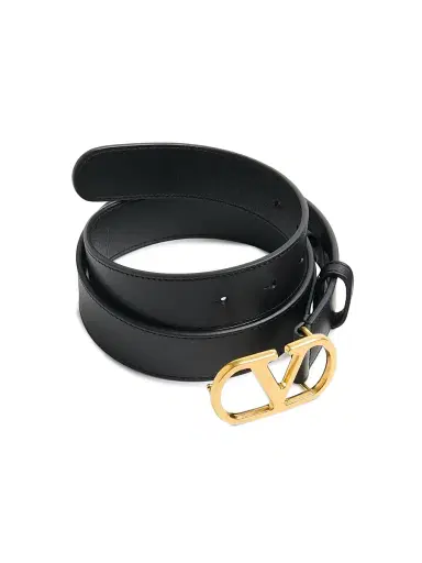 Valentino Garavani Women's VLogo Signature Belt in Shiny Calfskin 30MM - Black - Size Medium | Thumbnail 3 Valentino Garavani Women's VLogo Signature Belt in Shiny Calfskin 30MM - Black - Size Medium | Thumbnail 3
