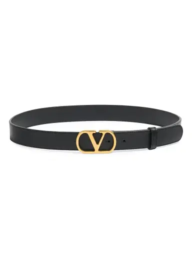 Valentino Garavani Women's VLogo Signature Belt in Shiny Calfskin 30MM - Black - Size Medium | Thumbnail 1 Valentino Garavani Women's VLogo Signature Belt in Shiny Calfskin 30MM - Black - Size Medium | Thumbnail 1