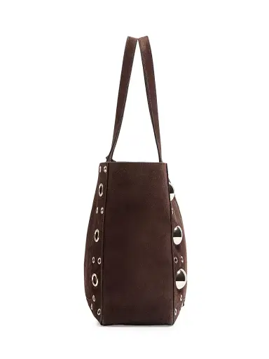 Valentino Garavani Women's Nellcôte Suede Shopping Bag - Testa Di Moro | Thumbnail 4 Valentino Garavani Women's Nellcôte Suede Shopping Bag - Testa Di Moro | Thumbnail 4