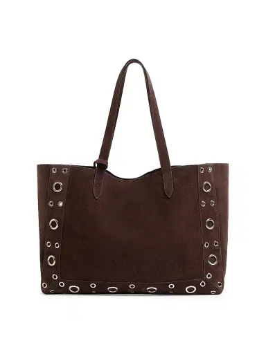 Valentino Garavani Women's Nellcôte Suede Shopping Bag - Testa Di Moro | Thumbnail 5 Valentino Garavani Women's Nellcôte Suede Shopping Bag - Testa Di Moro | Thumbnail 5
