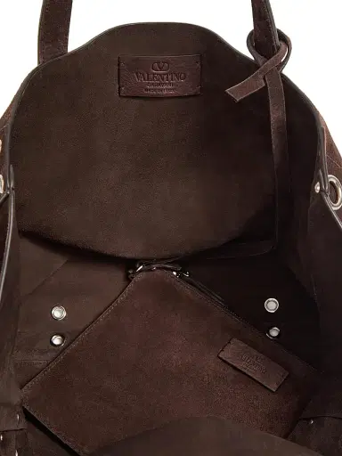 Valentino Garavani Women's Nellcôte Suede Shopping Bag - Testa Di Moro | Thumbnail 7 Valentino Garavani Women's Nellcôte Suede Shopping Bag - Testa Di Moro | Thumbnail 7