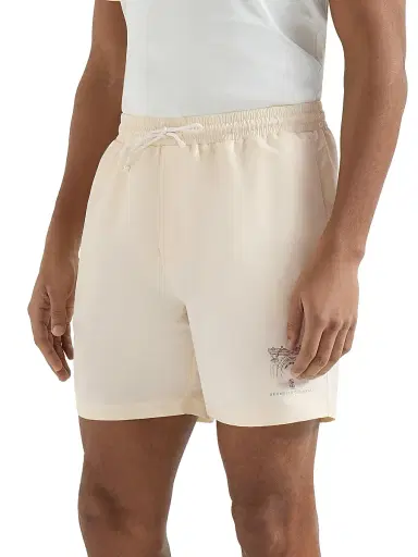 Brunello Cucinelli Men's Swim Shorts - Pink | Thumbnail 2 Brunello Cucinelli Men's Swim Shorts - Pink | Thumbnail 2