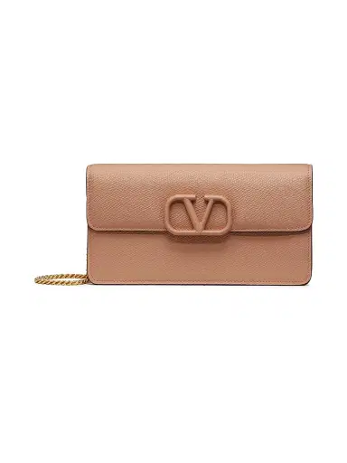 Valentino Garavani Women's VLogo Signature Grainy Calfskin Wallet with Chain | Thumbnail 1 Valentino Garavani Women's VLogo Signature Grainy Calfskin Wallet with Chain | Thumbnail 1