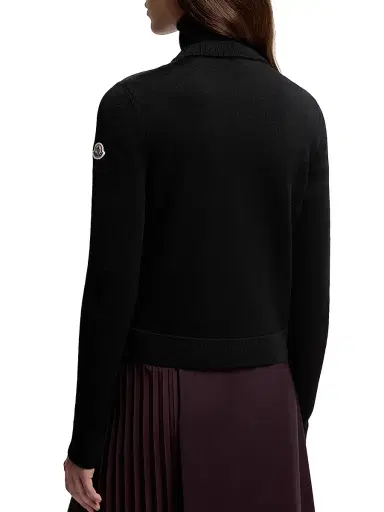 Moncler Women's Down Filled Cardigan in Wool - Black | Thumbnail 3 Moncler Women's Down Filled Cardigan in Wool - Black | Thumbnail 3