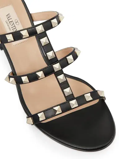 Valentino Garavani Women's Rockstud Calfskin Leather Slide Sandals 60MM - Black - Size 4.5 | Thumbnail 5 Valentino Garavani Women's Rockstud Calfskin Leather Slide Sandals 60MM - Black - Size 4.5 | Thumbnail 5